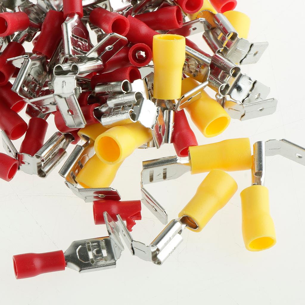 100 Máy Tính Điện Dây Thiết Bị Đầu Cuối Assortment Cách Nhiệt Lọn Uốn Nữ/Nam SPADE