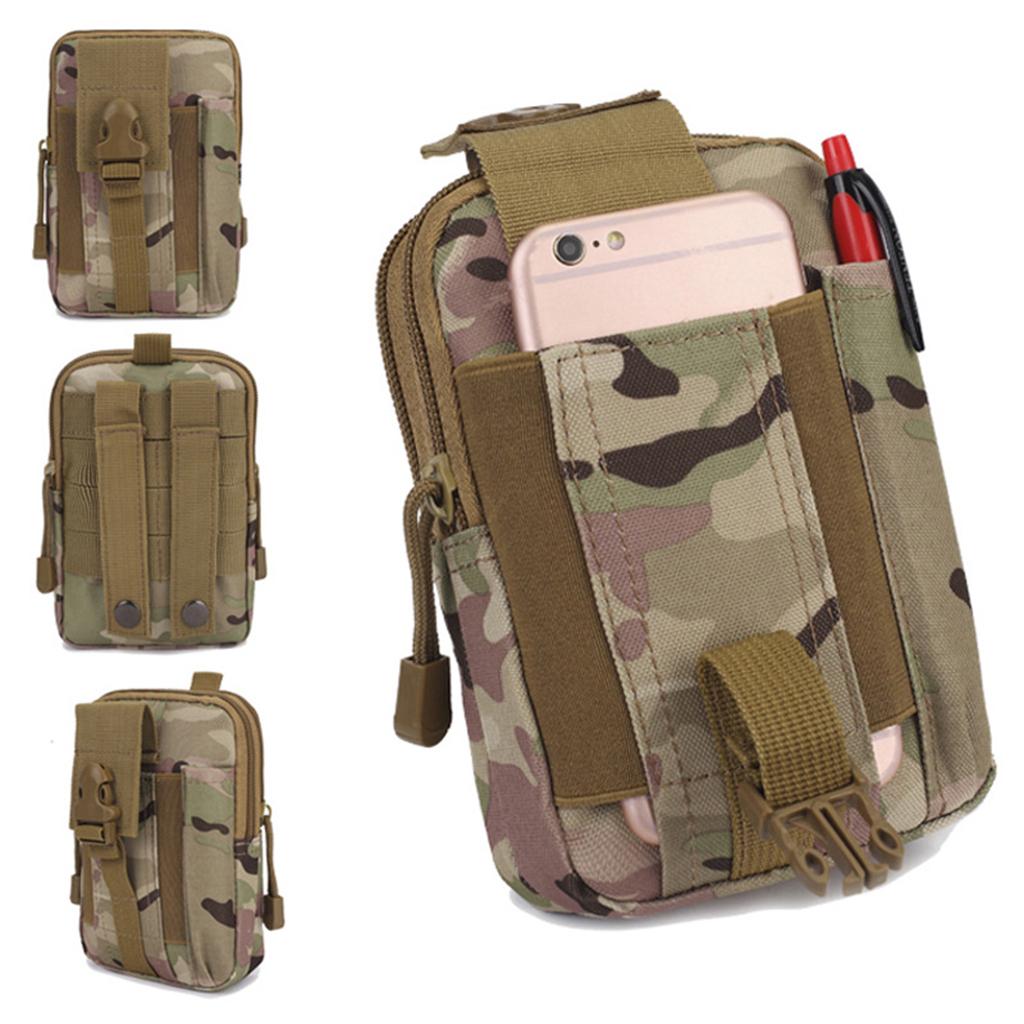 Tactical Compact 600D Oxford Cloth Waterproof Multipurpose Utility Gadget Belt Waist Bag with Cell Phone Holder for Camping Hiking Soprts