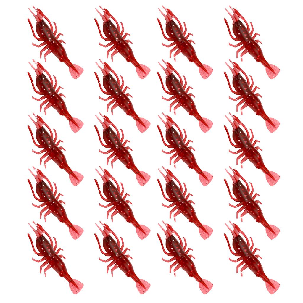 20x Artificial Shrimp Fishing Bait Prawn Lobster Lure Soft Worm Minnow Lure
