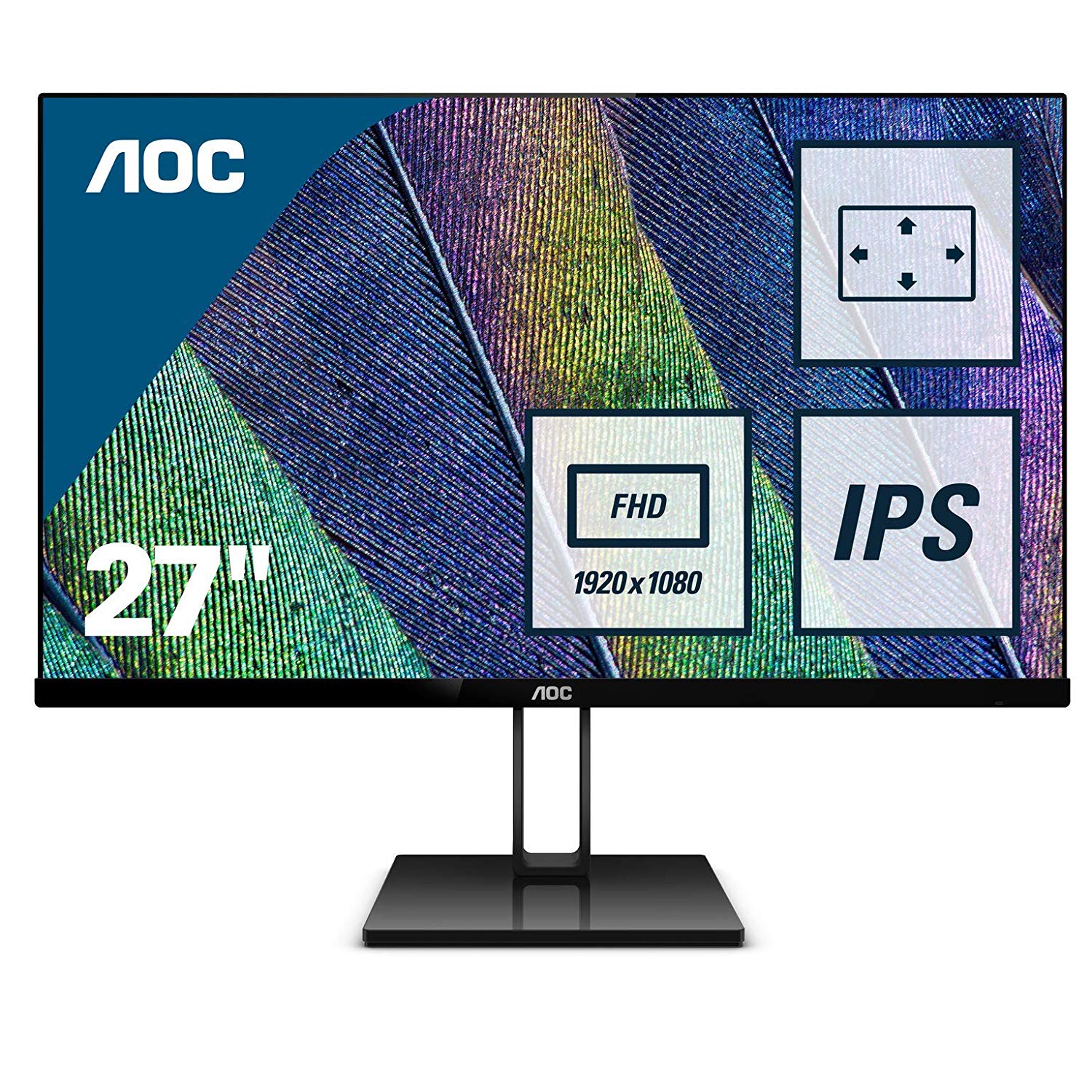 Màn Hình Máy Tính AOC 27V2Q 27'' FHD (1920x1082) 5ms 75Hz IPS AMD FreeSync - Hàng Chính Hãng