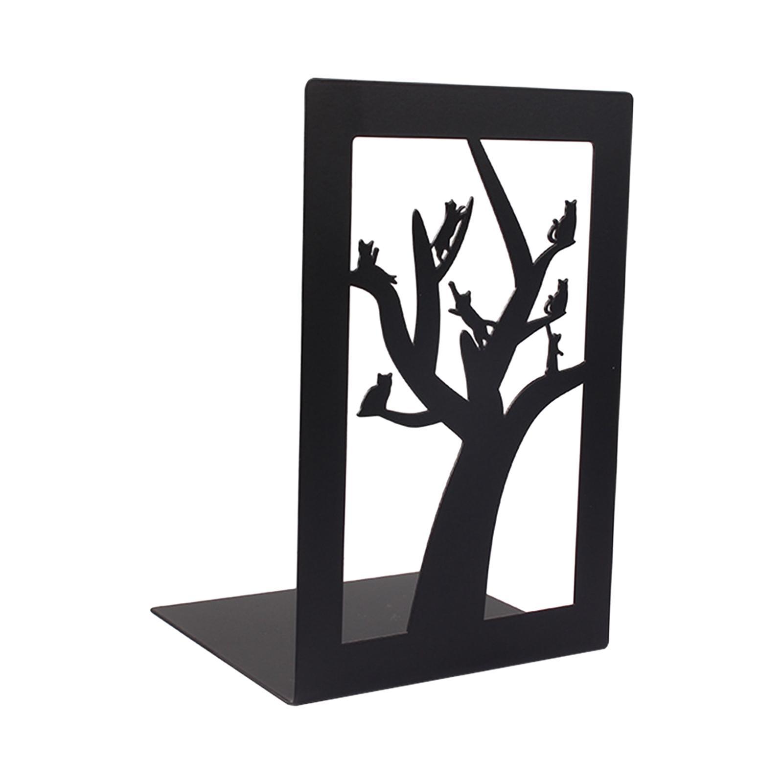 Decorative Bookends Book Shelf Holder Heavy Duty Anti Slip Book Stoppers Metal Book Ends for Shelves School Library Magazines