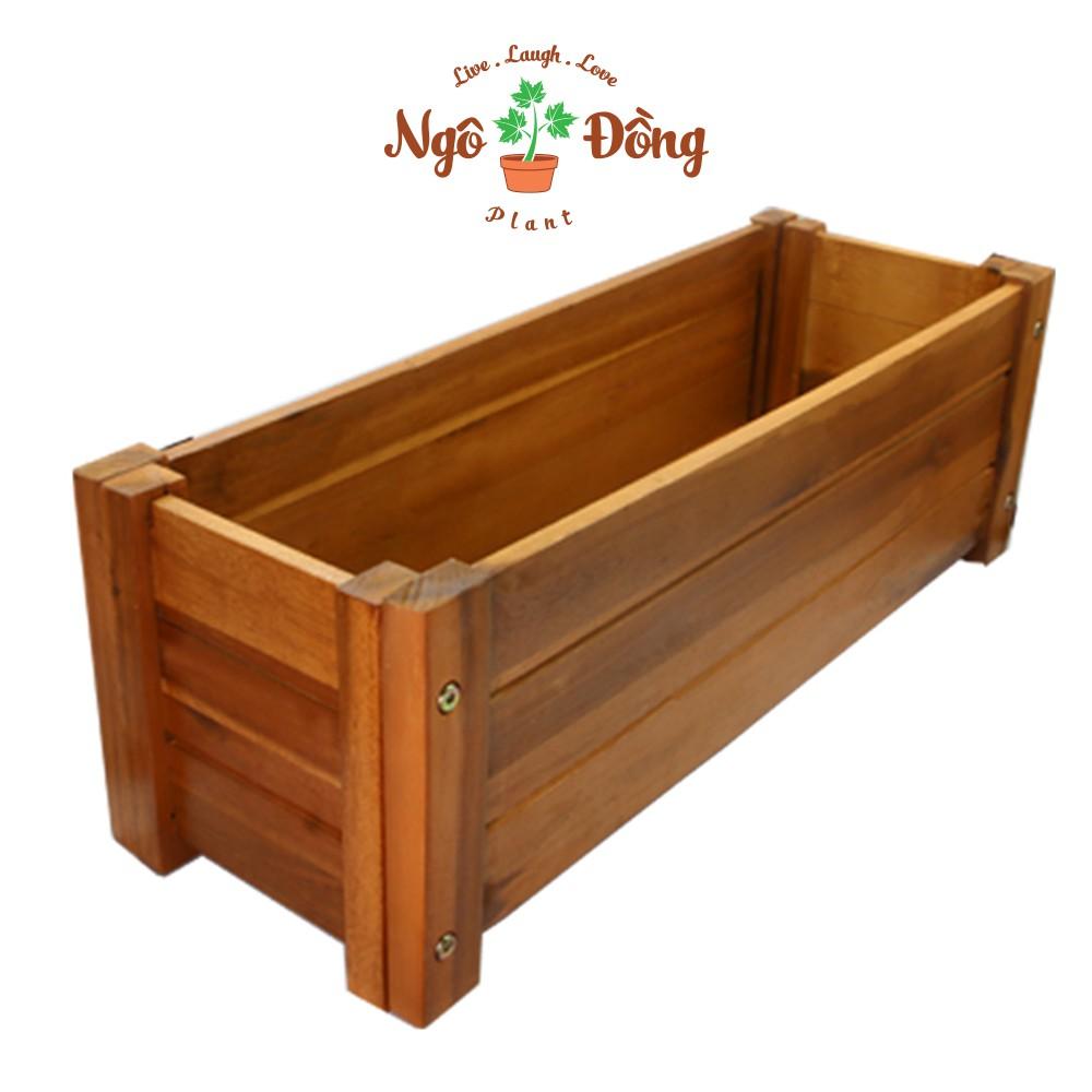 Chậu Gỗ Trồng Cây Cảnh Chậu Hoa D40cm Trang Trí Nhà Cửa Ngoài Vườn Bằng Gỗ Trầm Bông Vàng Màu Nâu Tự Nhiên