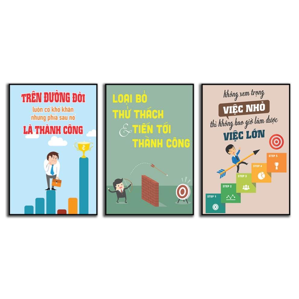 Tranh slogan tạo động lực, tranh treo tường văn phòng 20x30cm