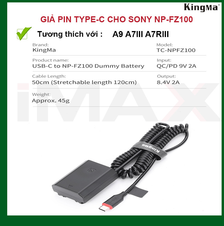 GIẢ PIN THAY THẾ CHO MÁY ẢNH SONY NP-FZ100 - HÀNG CHÍNH HÃNG