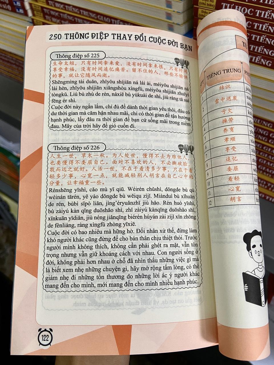 Combo 2 sách: 1500 Câu chém gió tiếng Trung thông dụng nhất + 250 Thông Điệp Thay Đổi Cuộc Đời Bạn - Song Ngữ Trung Việt (Tiếng Trung giản thể, bính âm Pinyin, nghĩa tiếng Việt, DVD tài liệu đi kèm)