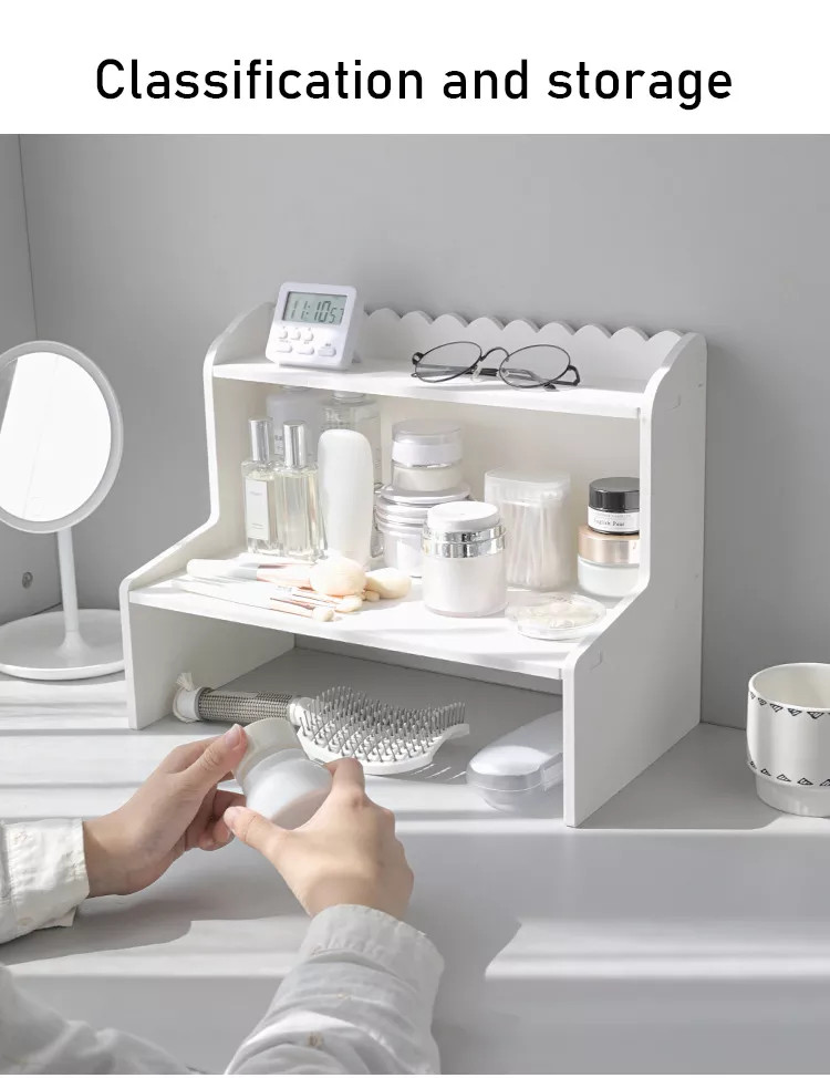 Kệ đựng đồ kệ gỗ kệ decor bàn học Giá Để Bàn Kệ Đựng Đồ Màu Trắng Hai Tầng Bằng Gỗ Giá Đựng Mỹ Phẩm Giá Đựng Đồ Để Bàn Học Sinh