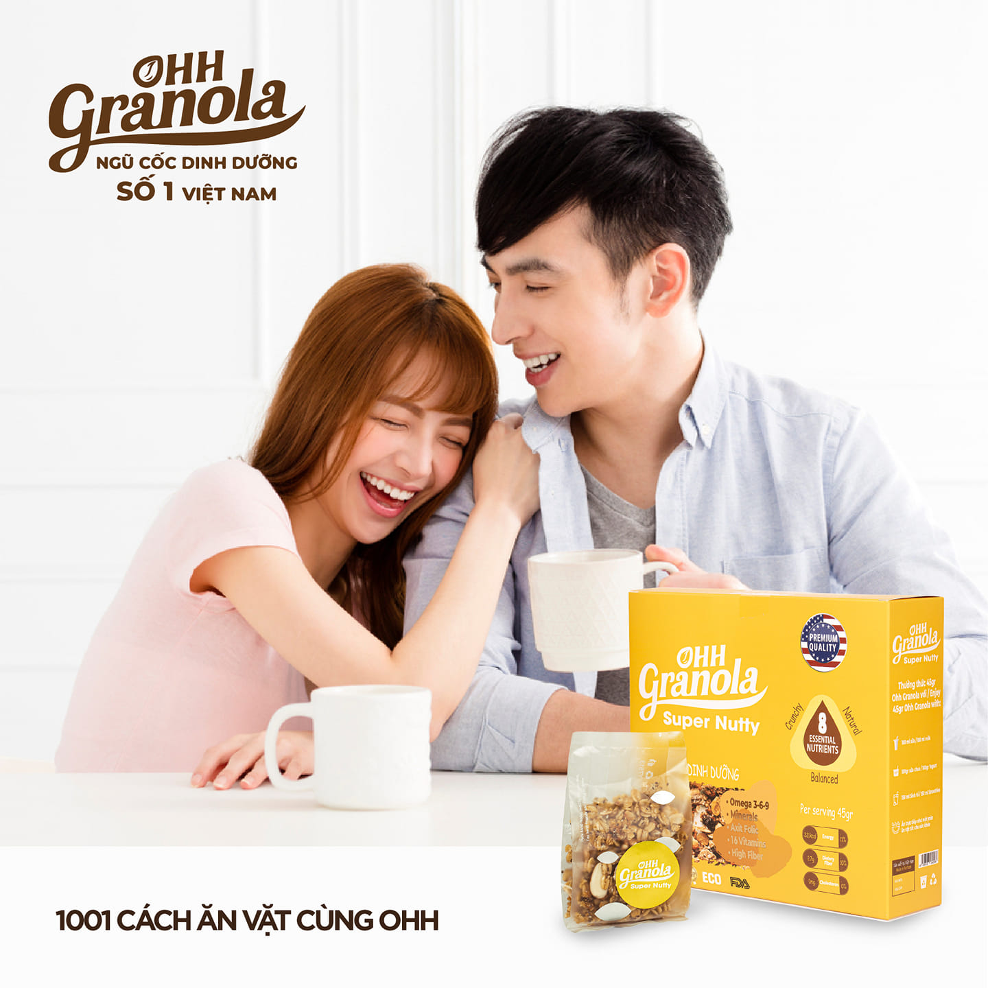 OHH Granola Combo 2 Hộp Ngũ Cốc Super Nutty Siêu Dinh Dưỡng Từ Hạt Cao Cấp 250g, Phối Trộn 7 Loại Hạt Cao Cấp Theo Tiêu Chuẩn FDA - Hoa Kỳ