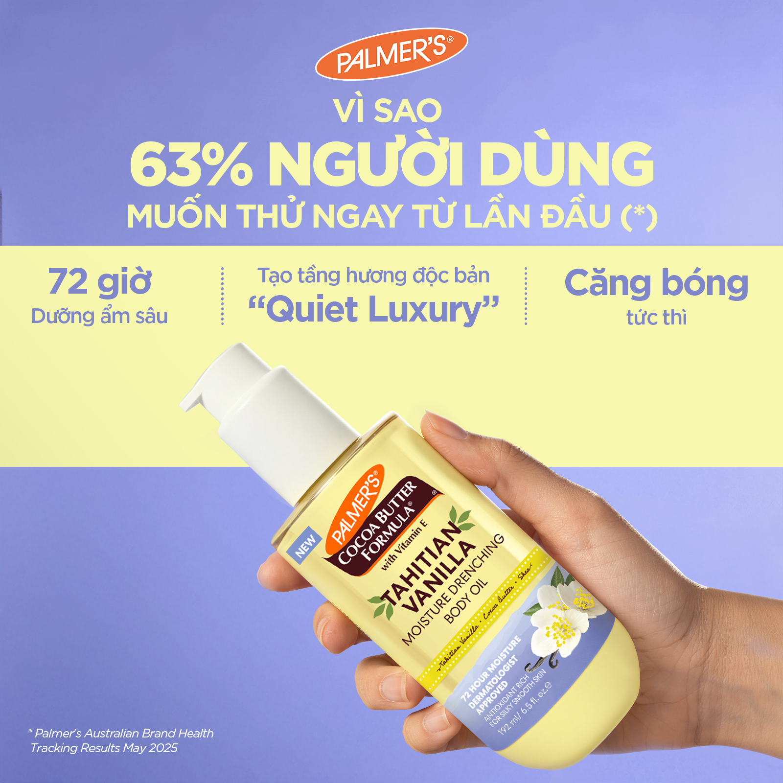[Mới] Combo 2 Dầu Dưỡng Thể Toàn Thân Palmer's Tahitian Vanilla Body Oil 192ml