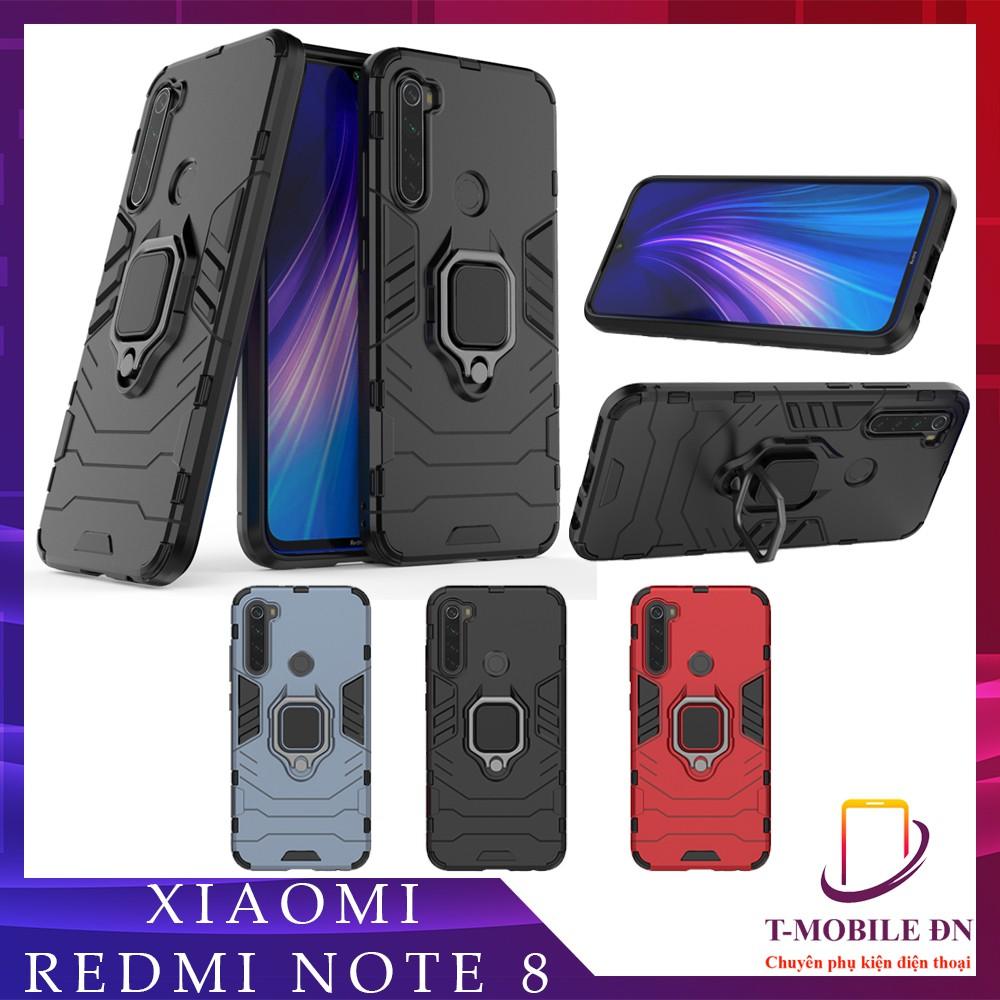 Ốp lưng cho Xiaomi Redmi Note 8 iron man chống sốc kèm nhẫn xoay chống xem video bảo vệ camera