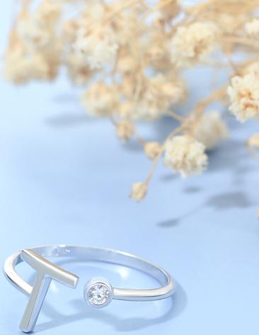 Nhẫn chữ T vàng trắng đính đá CZ JR1042 Jyme Jewelry