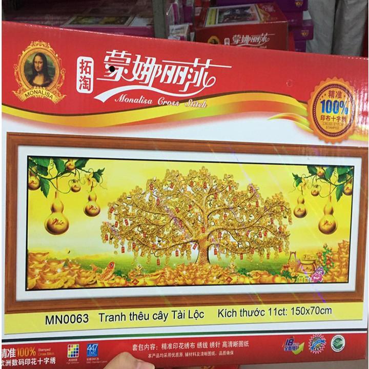 Tranh thêu cây tài lộc MN0063 - kích thước: 150 * 70cm.