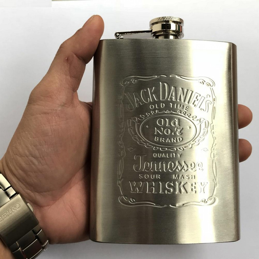 Bình đựng rượu mini Inox 8oz Jack Daniels(240ml)