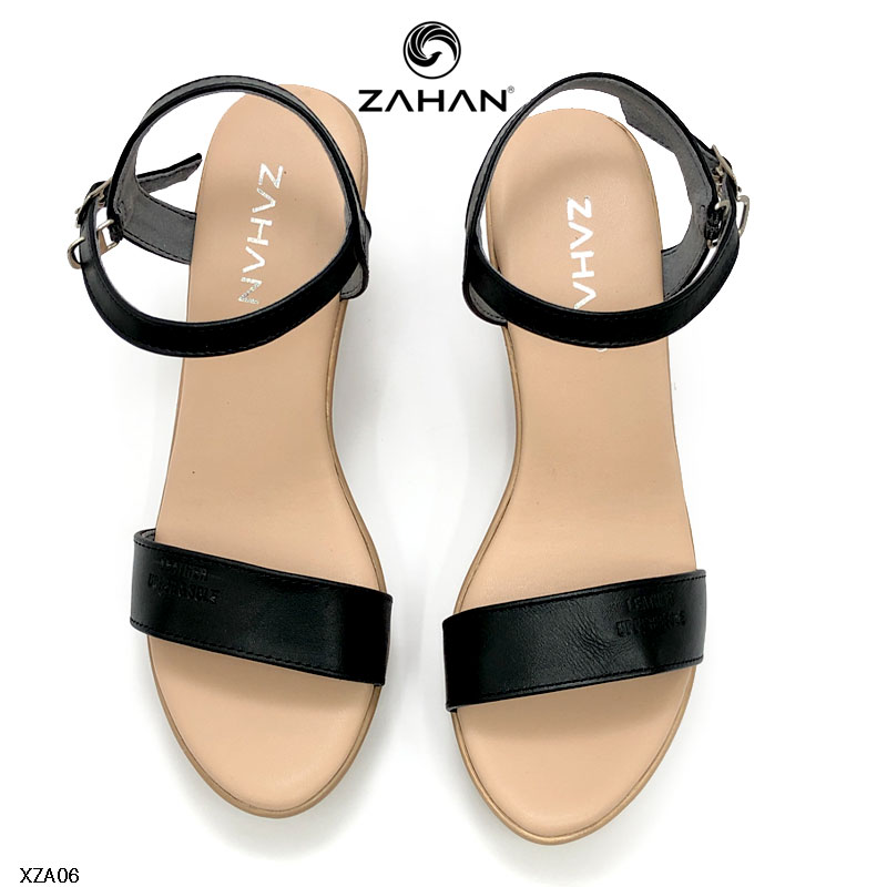 Hình ảnh Sandal xuồng da thật quai đơn, 9cm chính hãng ZAHAN XZA06