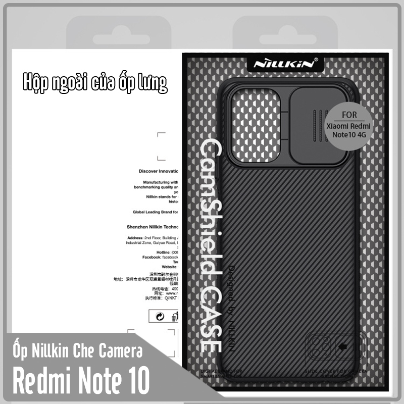 Ốp lưng cho Xiaomi Redmi Note 10 Nillkin CamShield che camera - Hàng Nhập Khẩu