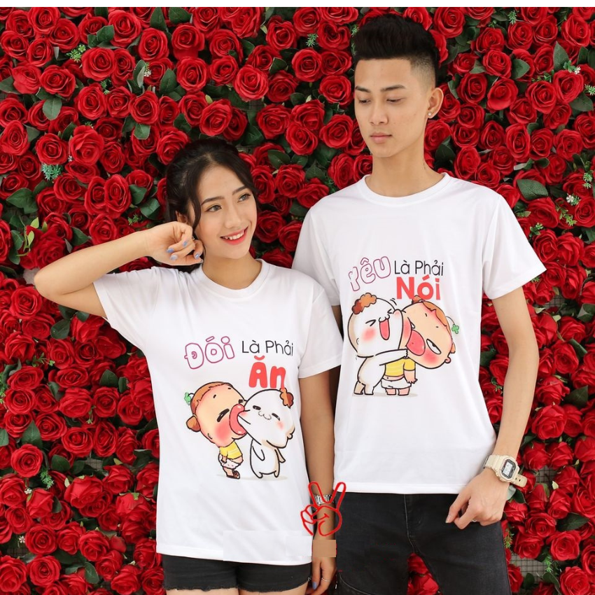 Áo Đôi Nam Nữ TT09, Áo Đôi Phông Rộng In Yêu Thì Phải Nói ý Nghĩa