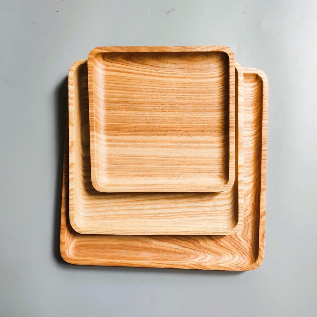Khay Gỗ Tần Bì Vuông 22x22cm, Khay Đựng Trái Cây, Chụp Ảnh Trang Trí