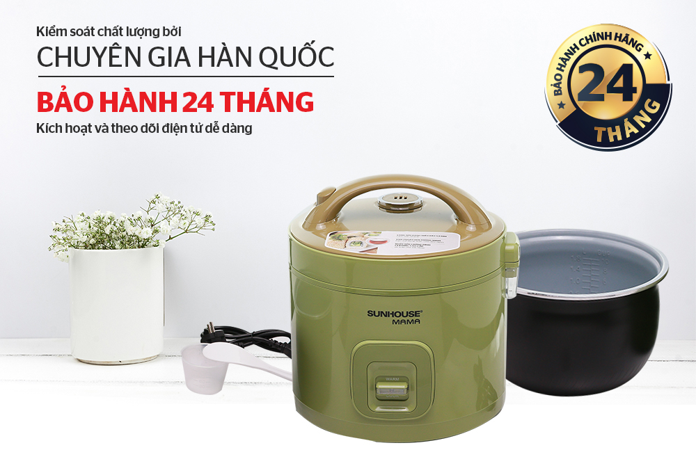 Nồi Cơm Điện Nắp Gài Sunhouse MaMa SHD8665G (1.8 Lít) - Hàng Chính Hãng