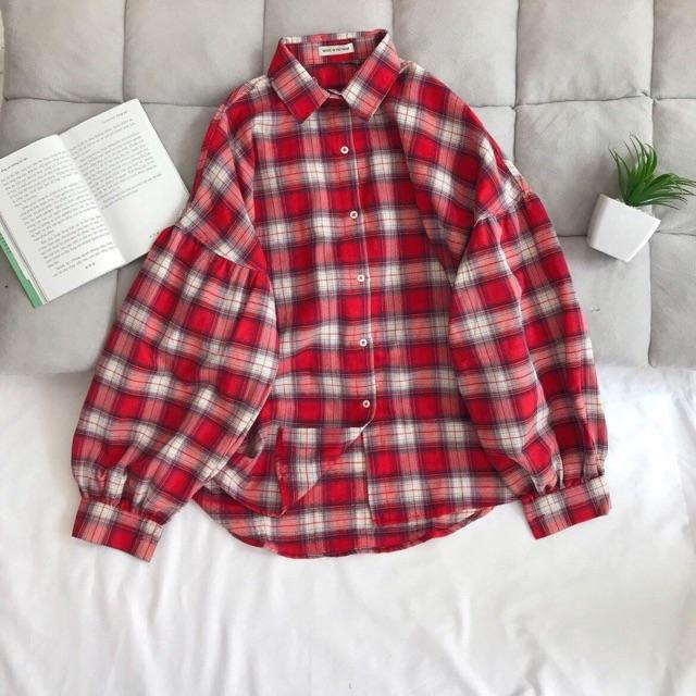 Áo sơ mi cổ thường tay nhún