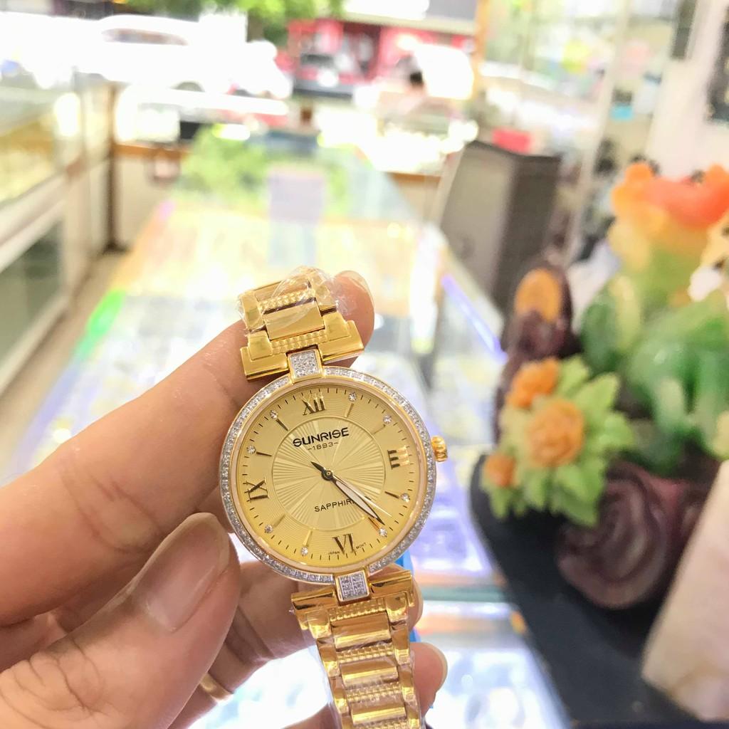 Đồng hồ nữ SUNRISE 2215AB full hộp chính hãng, kính Sapphire chống xước chống nước t