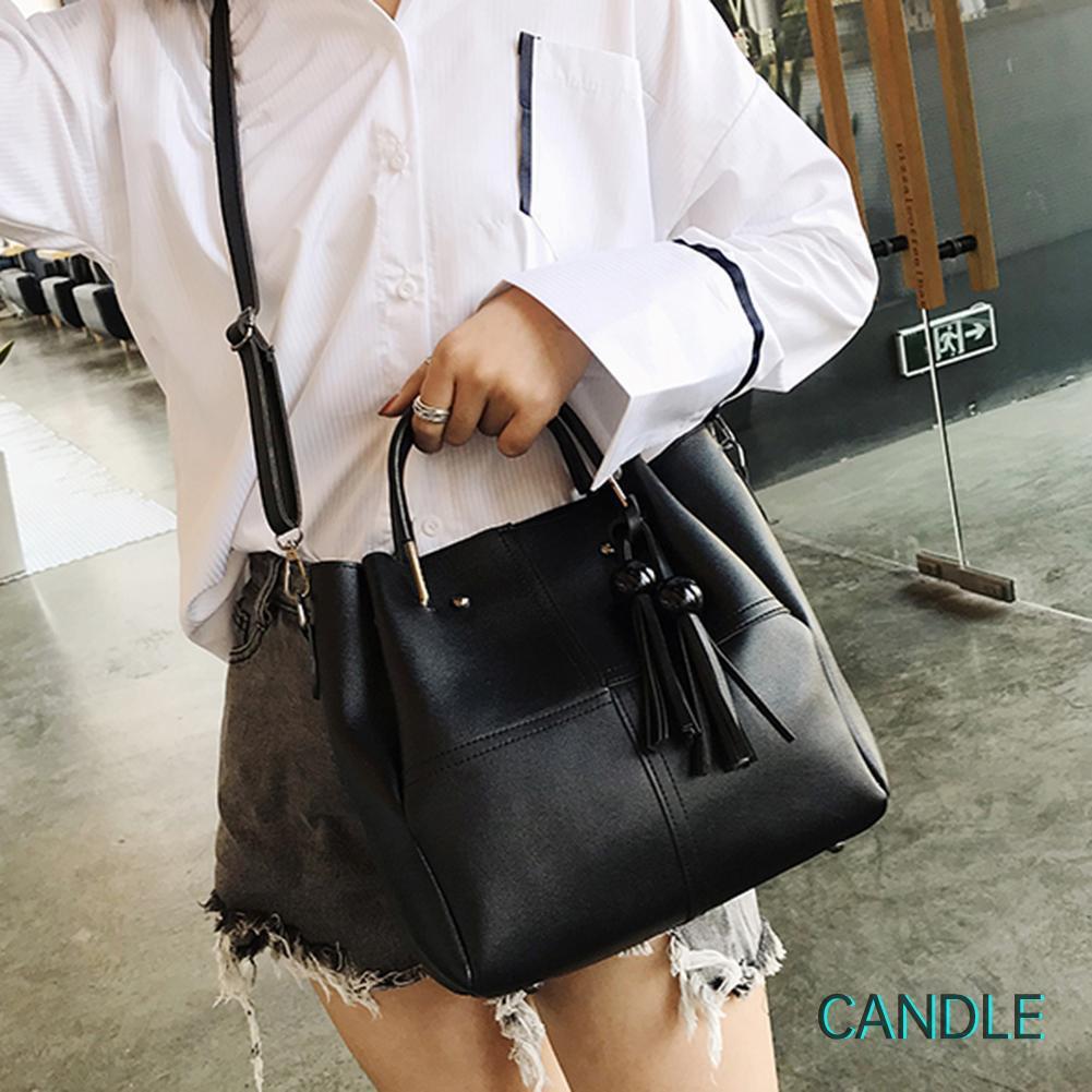 Set 3 Túi Da Pu Phối Tua Rua Thời Trang Cho Nữ