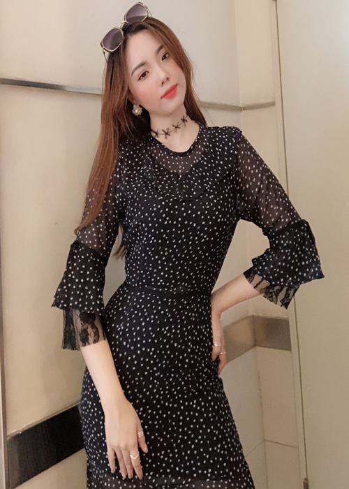 Đầm Bi Phối Ren Cá Tính DH030