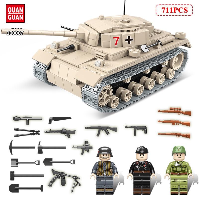 Đồ chơi Lắp ráp Xe Tăng Đức, Quanguan 100067 Panzerkampfwagen II Tank, Xếp hình thông minh, Mô hình xe tăng