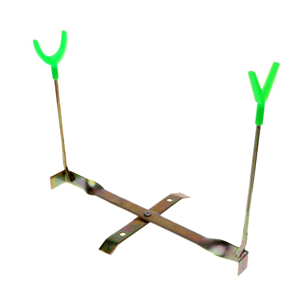 Outdoor Ice Fishing Rod Dual-Holder Rack 360 Rotation Y Shape Pole Stand