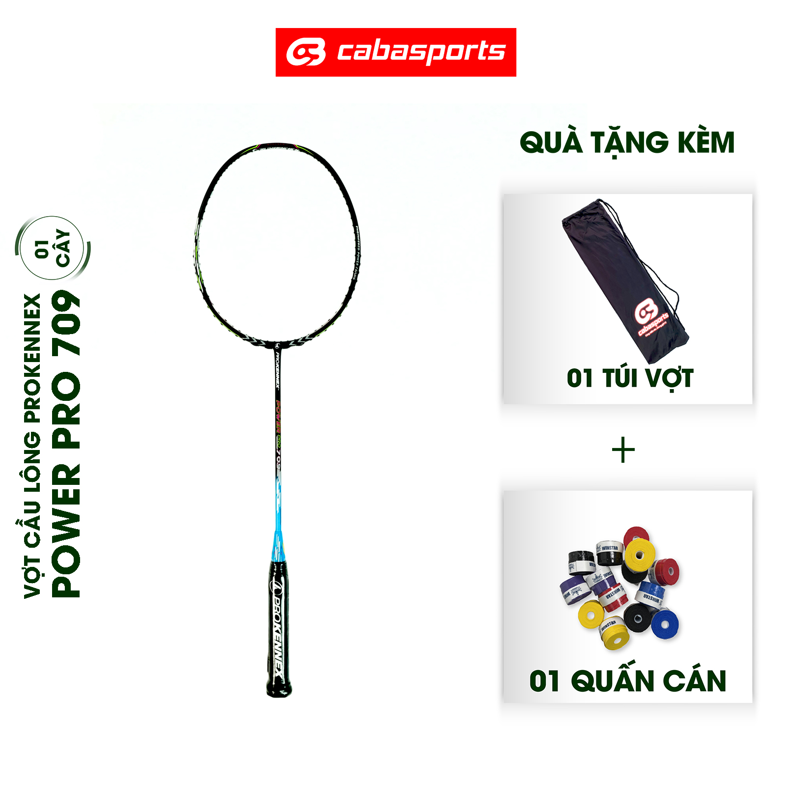 Vợt ProKennex Power Pro 709 Đã Căng Cước Rainbow trợ lực chính hãng chất lượng