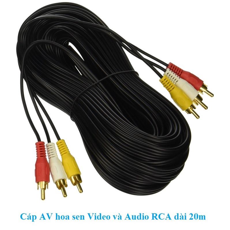 Cáp AV hoa sen Video và Audio RCA dài 20m giá rẻ