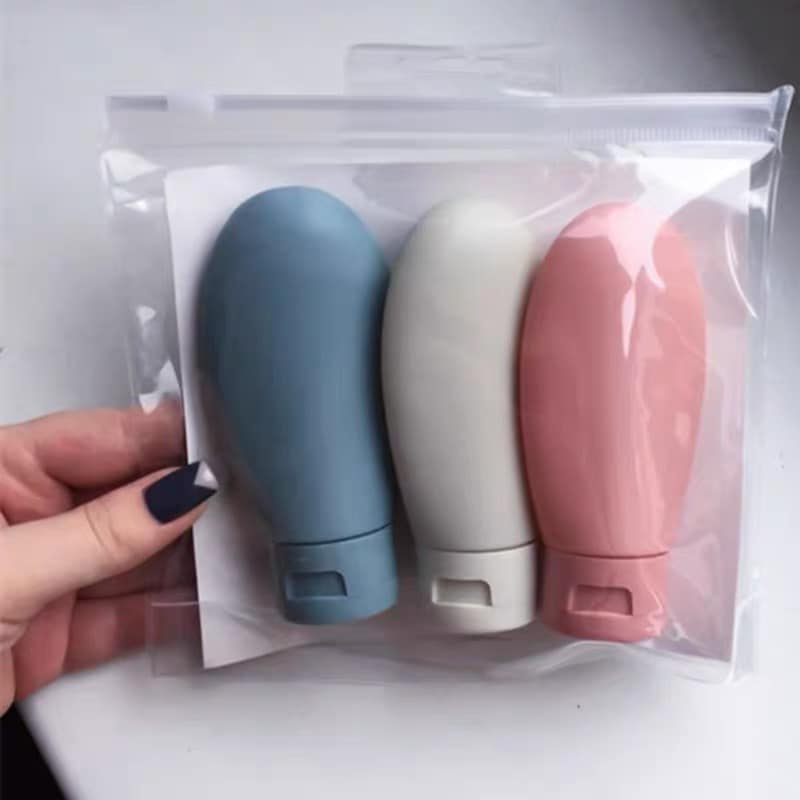 Chai chiết mỹ phẩm Lọ chiết dầu gội, sữa tắm nhựa dẻo 60ml - chai chiết nắp nhấn du lịch tiện dụng