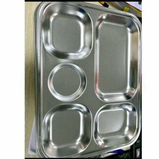 Khay cơm inox 5 ngăn giá rẻ văn phòng
