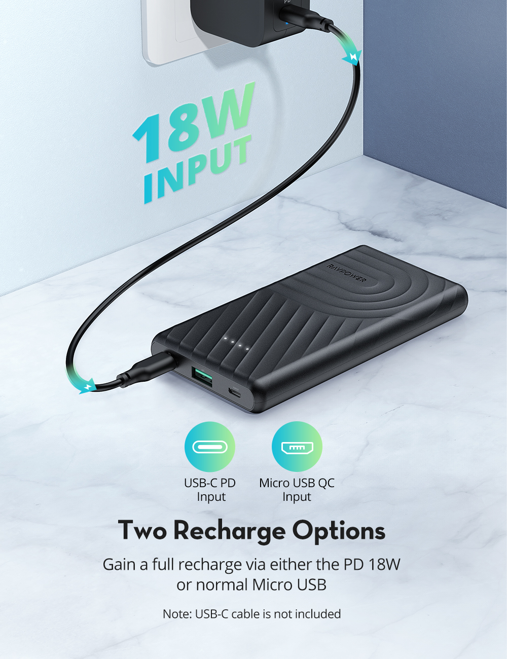 Sạc Dự Phòng RAVPower RP-PB195 10000mAh