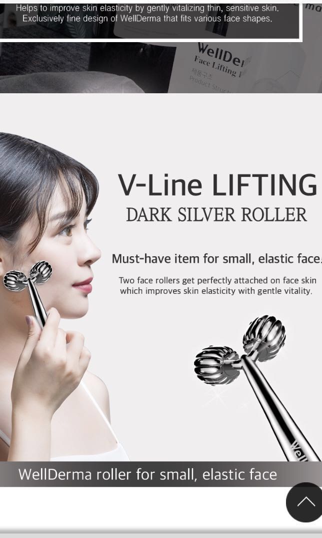 Thanh Lăn Massage, Nâng Cơ Mặt Wellderma Face Lifting Dark Silver Roller