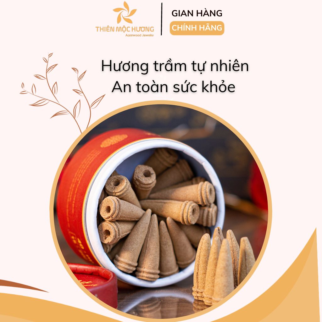 Nhang Nụ Trầm Hương tự nhiên khói chảy ngược - 16 năm - Mùi thơm dịu nhẹ, an toàn cho sức khỏe, đã được kiểm chứng - Thiên Mộc Hương