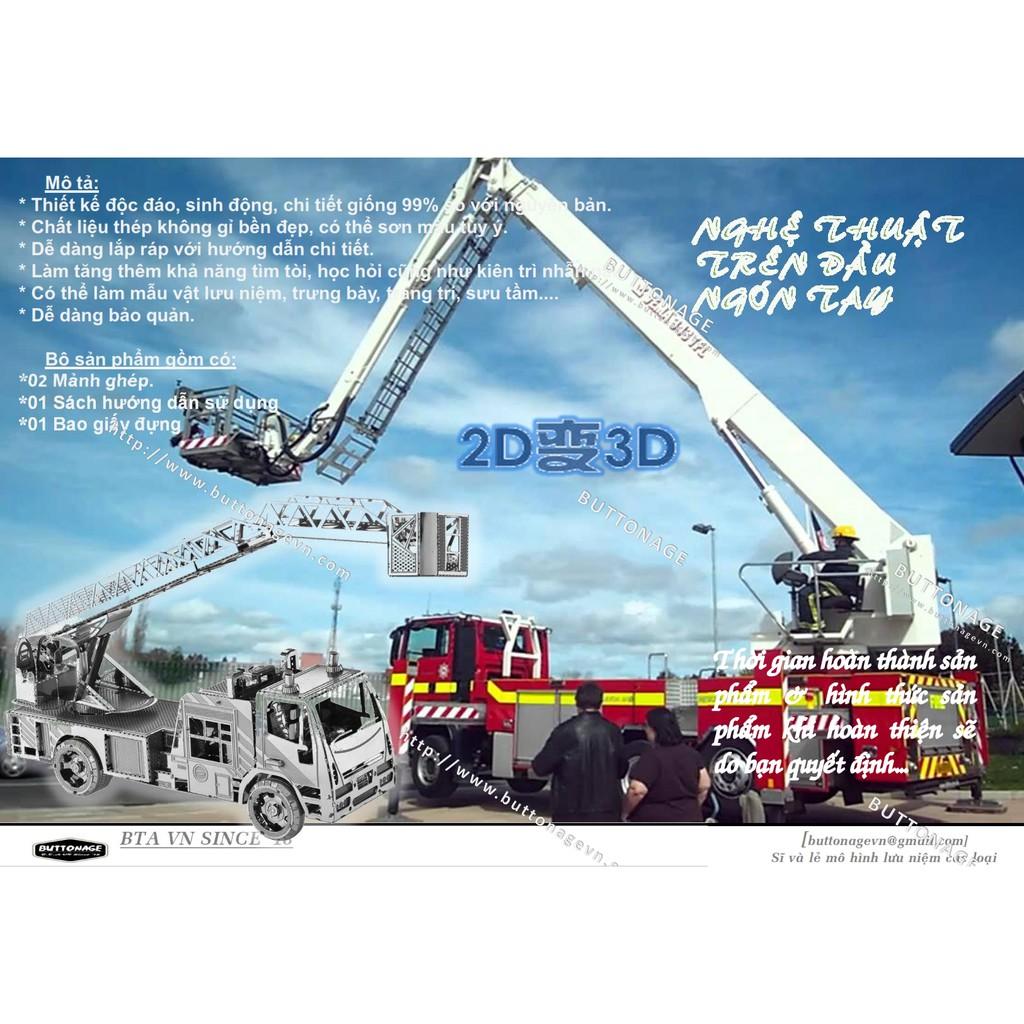 Mô Hình Lắp Ráp 3d Xe Thang Cứu Hỏa Dạng Gập