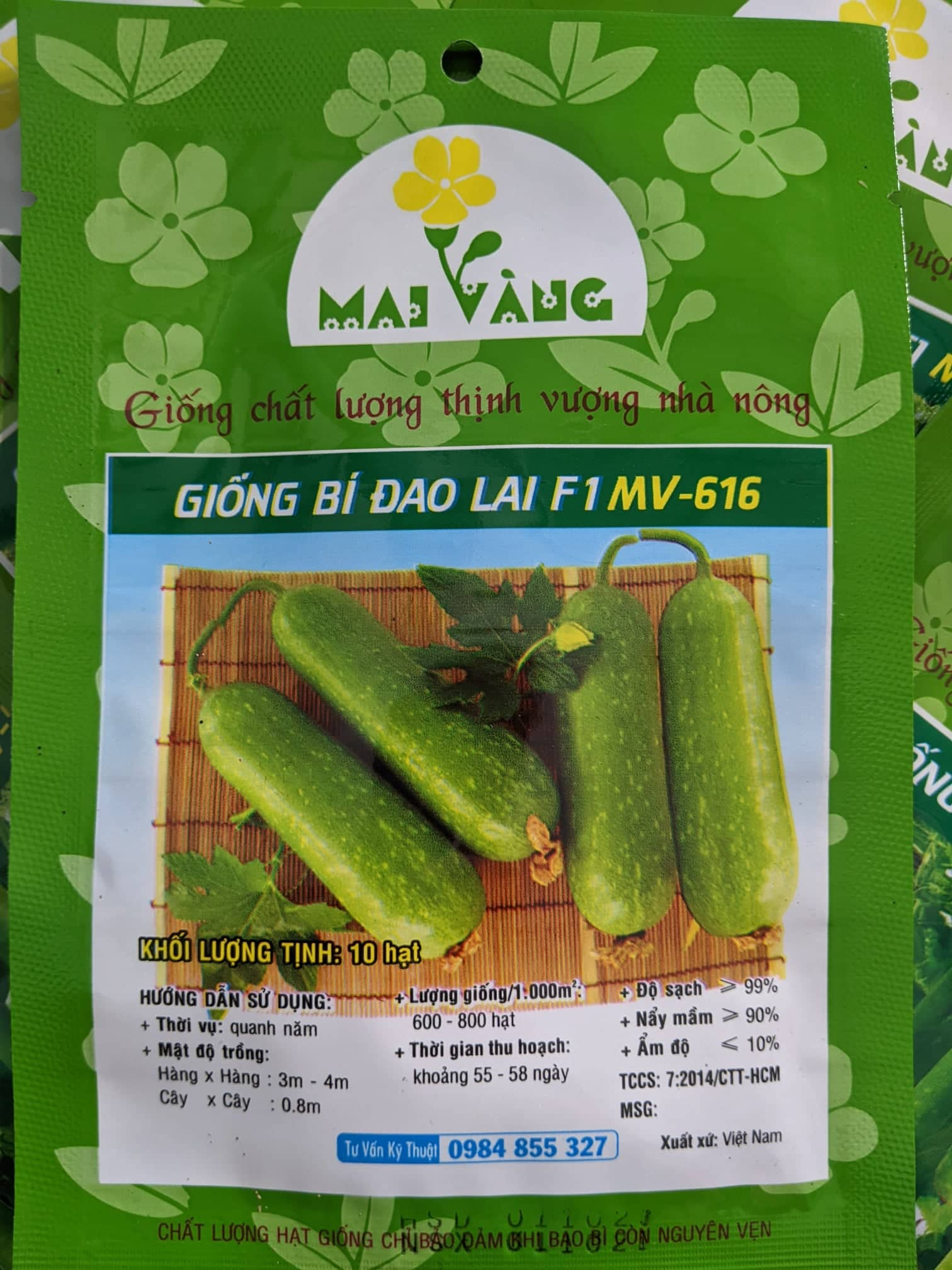 Hạt giống Bí Đao Chanh, Bí Ngồi Xanh F1 10 hạt