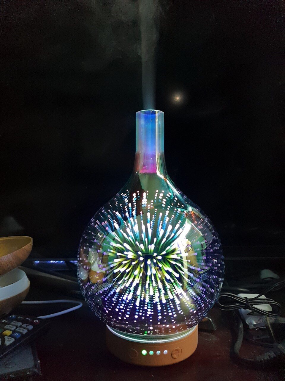 Đèn xông, Phun sương, Khuếch Tán tinh dầu hình lọ hoa 3D đẹp 150ml
