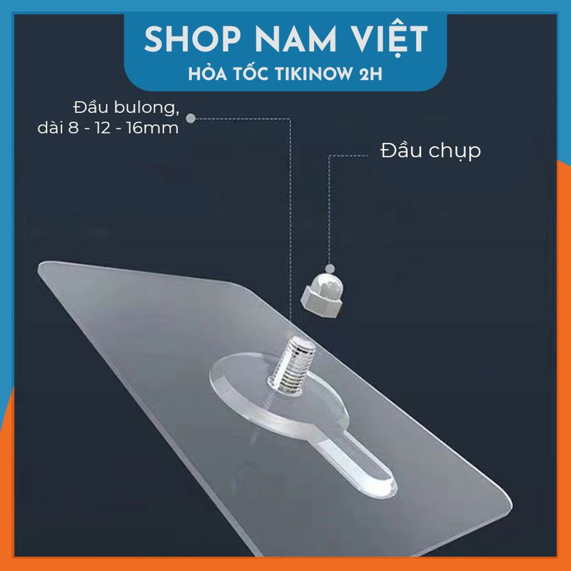 Set 2 Miếng Dán Bulong Ốc Vít, Treo Kệ, Treo Tranh Không Khoan Tường