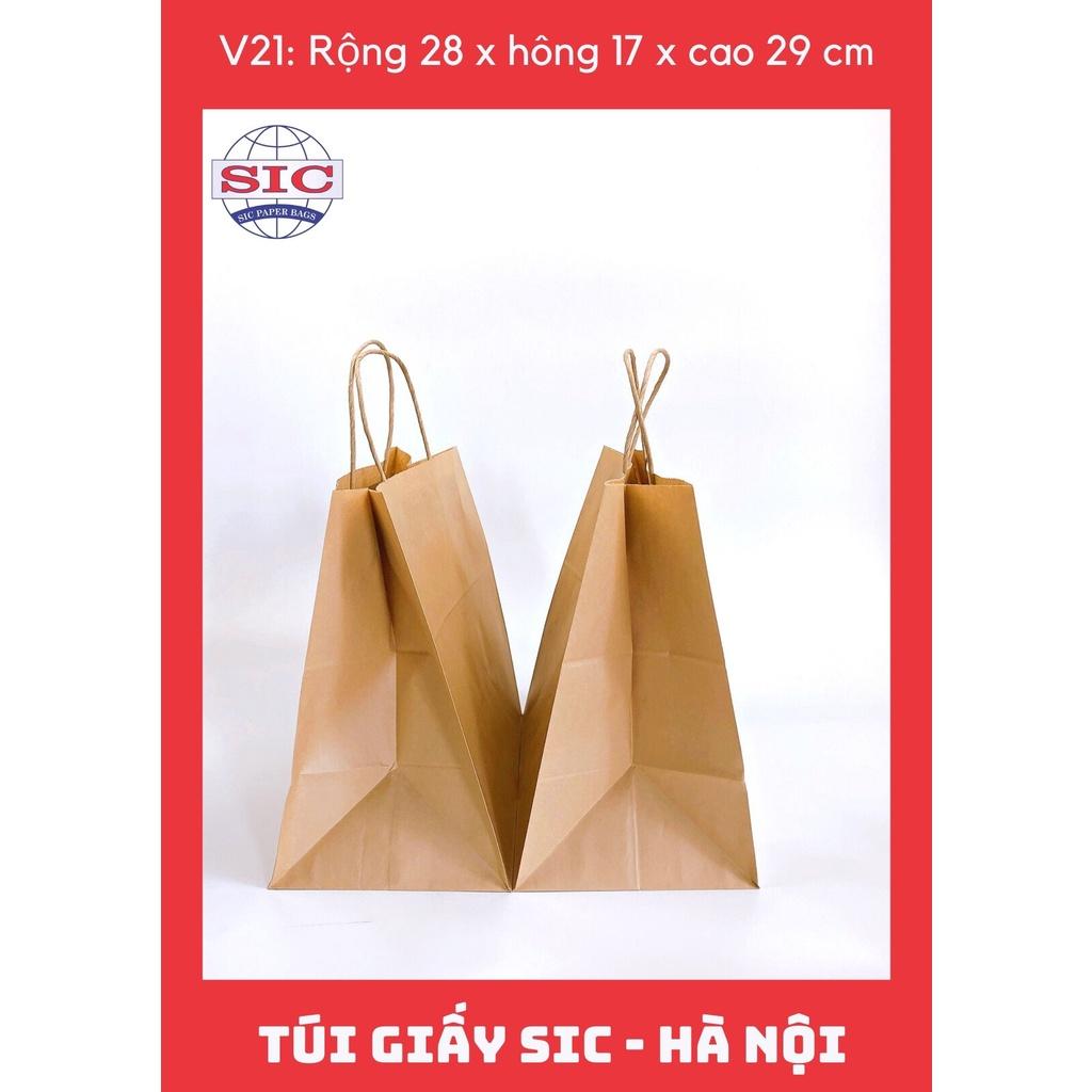 10 CHIẾC TÚI GIẤY KRAFT V21: 28x17x29cm CÓ QUAI ( ẢNH THẬT)