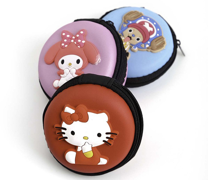 Hộp Đựng Cáp Sạc Và Tai Nghe Điện Thoại Hình Thú Cute - Loại Tròn - Màu Ngẫu Nhiên - HT