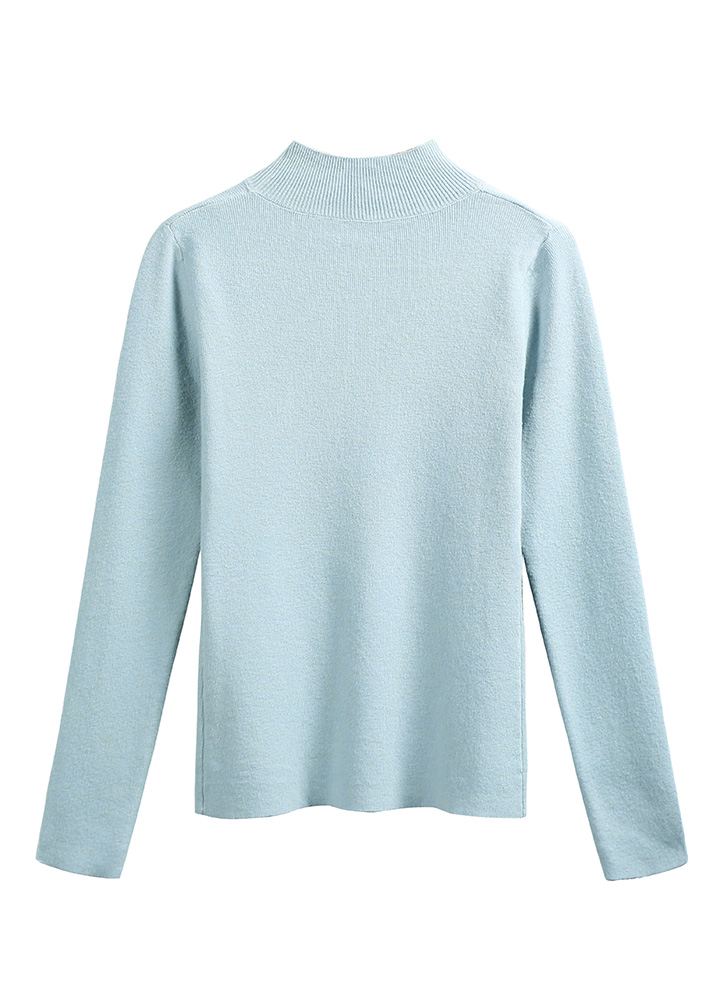 Casual Women Autumn Winter Basic Knitted Sweater Solid Color Turtleneck Pullovers Top Slim Knitwear