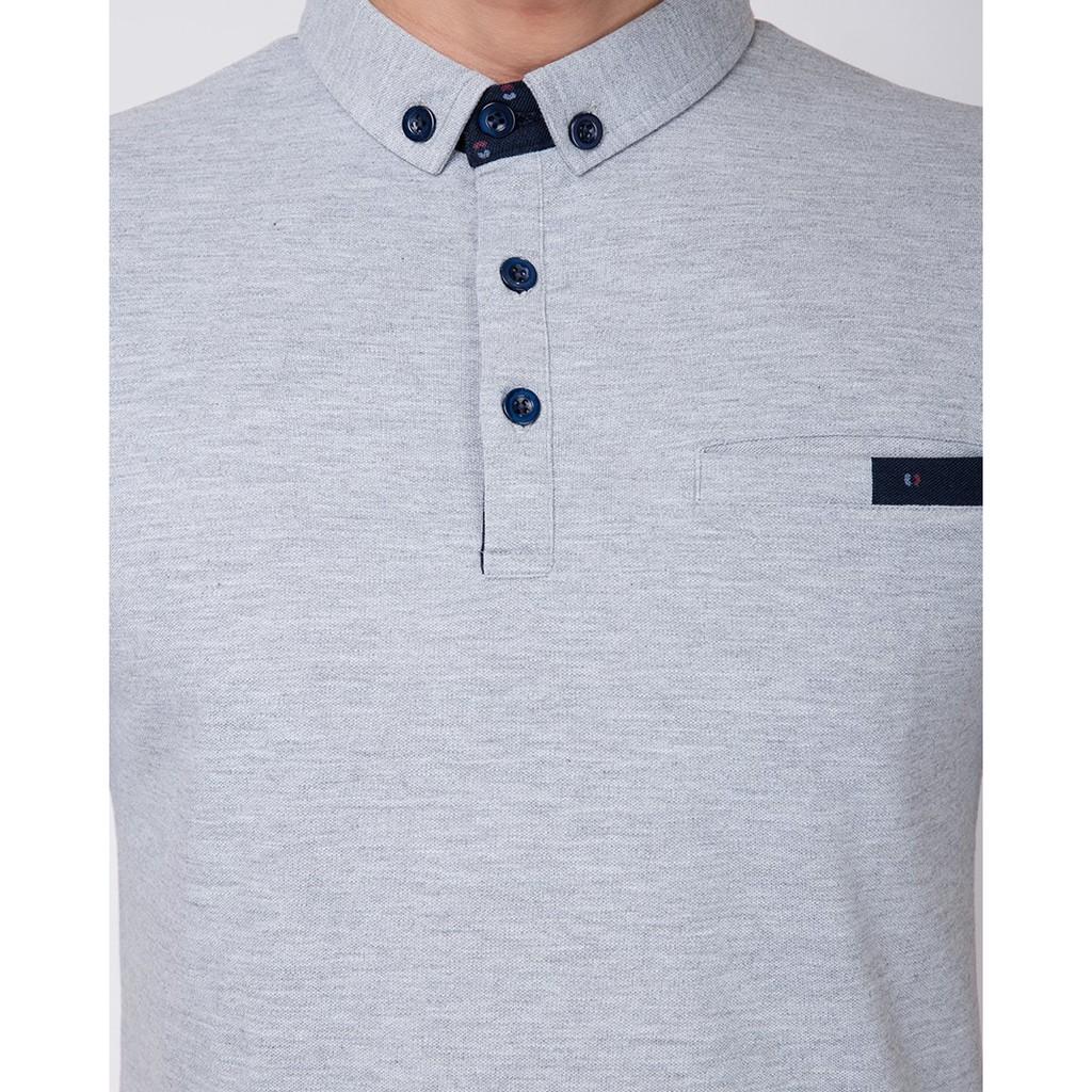 Áo Thun Nam F2 Cotton Có Cổ Xám TC337