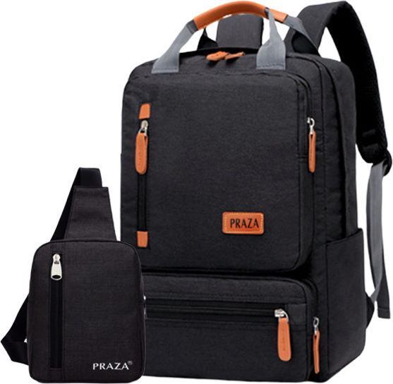 Combo Balo Laptop Cao Cấp Có Nhiều Ngăn Và Túi Đeo Chéo Tiện Dụng PRAZA - BLTK182&amp;DC095