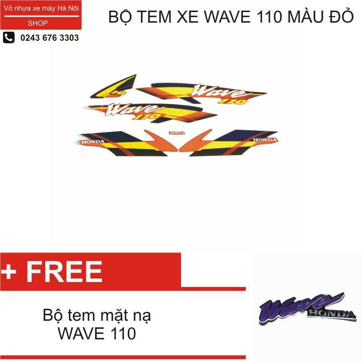 Bộ tem xe dành cho xe Wave 110 màu đỏ