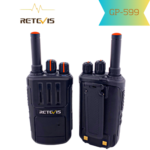 Bộ đàm Retevis GP-599 kiểu dáng nhỏ gọn với cổng sạc Type C hiện đại có tầm hoạt động 2500m phục vụ tốt cho nhà hàng và quán ăn, công ty bảo vệ- Tặng kèm tai nghe- Hàng nhập khẩu