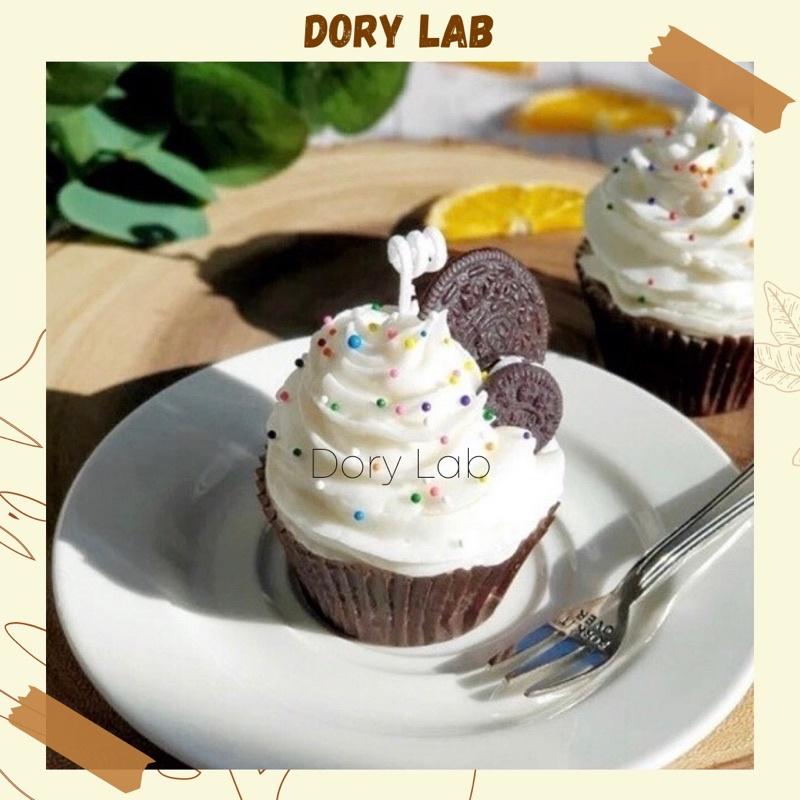 Nến Thơm Cupcake Kem Sôcôla Không Khói Handmade, Phụ Kiện Decor - Dory Lab