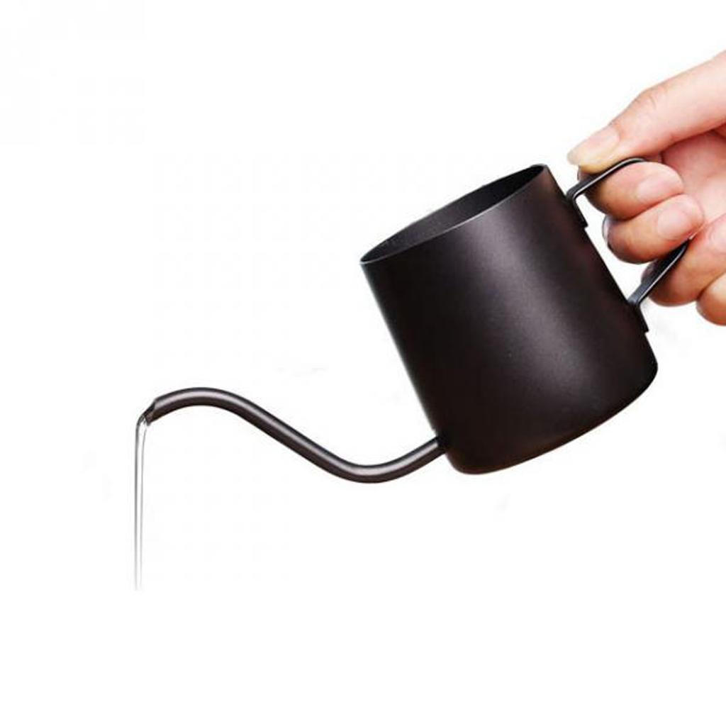 Gooseneck Narrow Spout Hand Drip Coffee Pot Stainless Steel Kettle 240ml