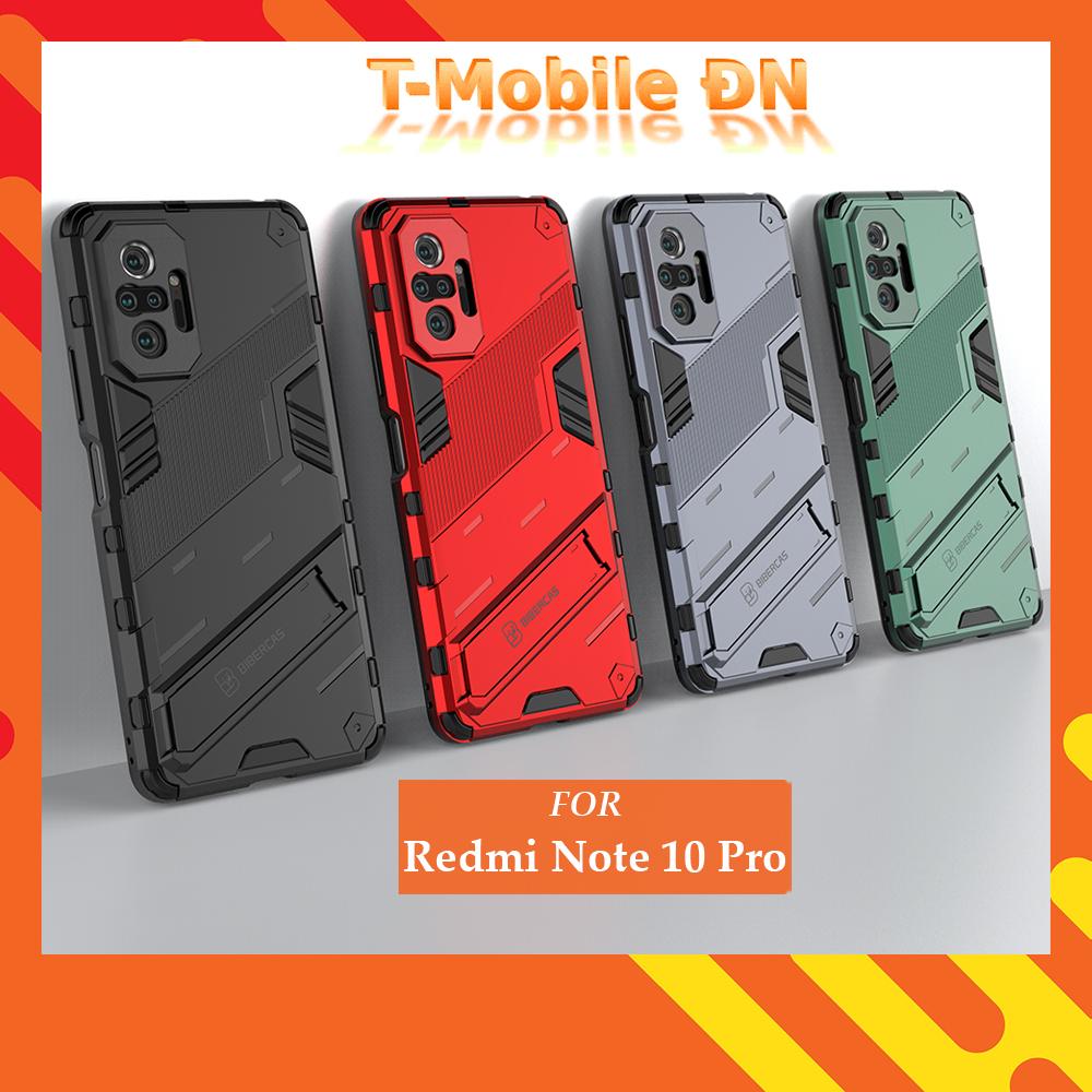Ốp lưng cho Xiaomi Redmi Note 10 Pro, Ốp chống sốc Iron Man PUNK cao cấp kèm giá đỡ Redmi Note 10 Pro 4G