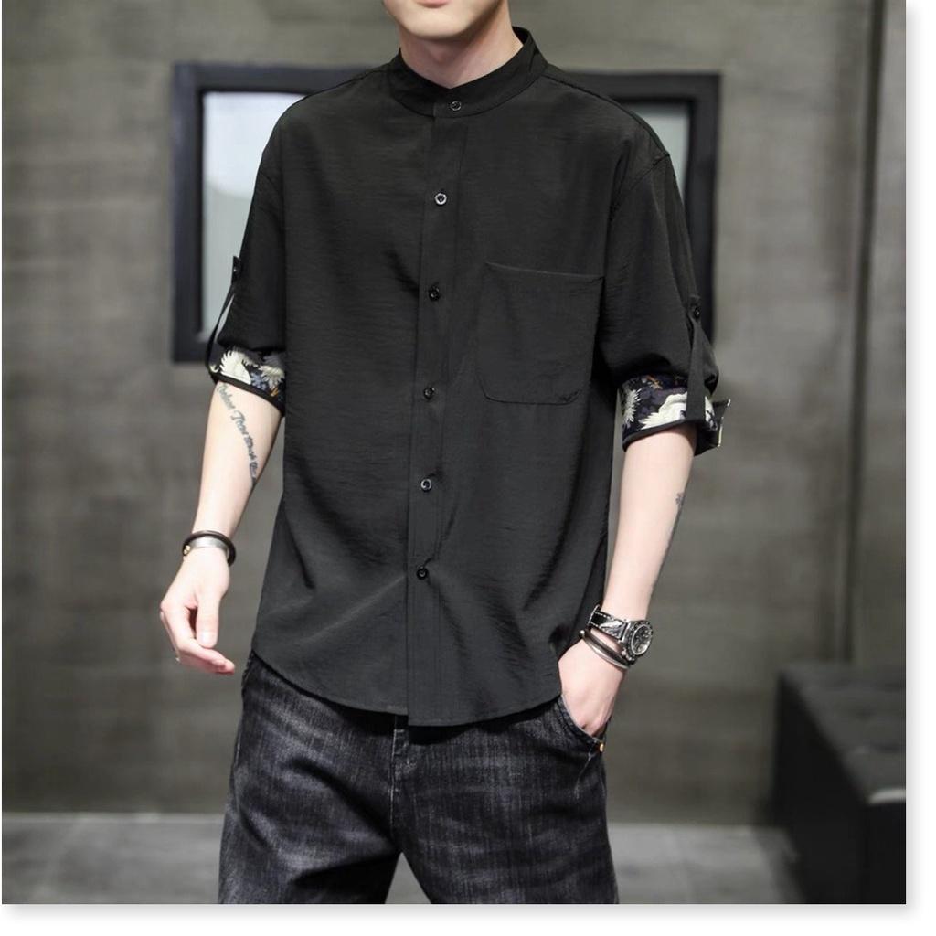 Áo sơ mi cổ tàu NAM CỰC CHẤT PHONG CÁCH , LỊCH LÃM SIÊU HOT HÈ 2021 KME FASHION