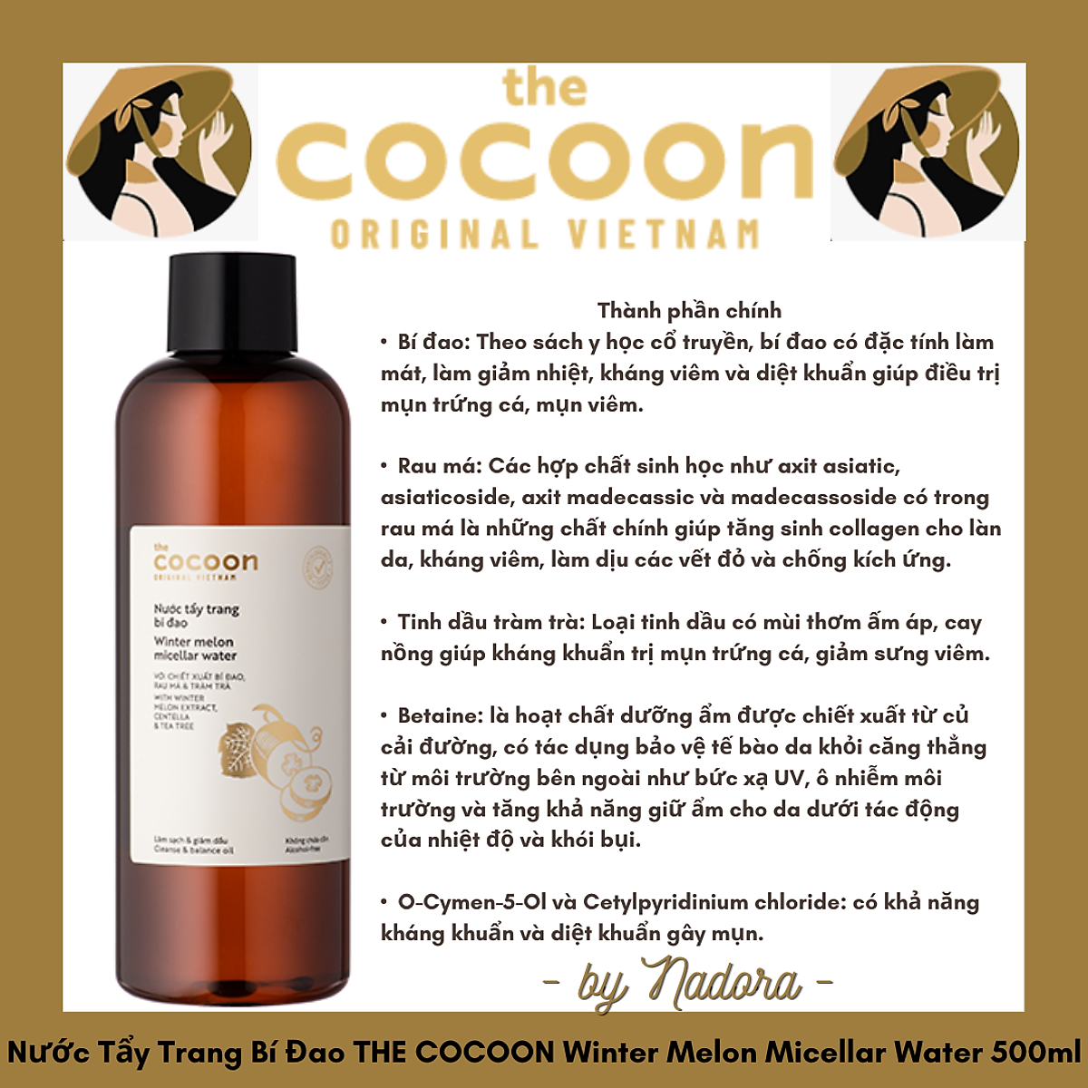 Nước tẩy trang bí đao Cocoon 500ml
